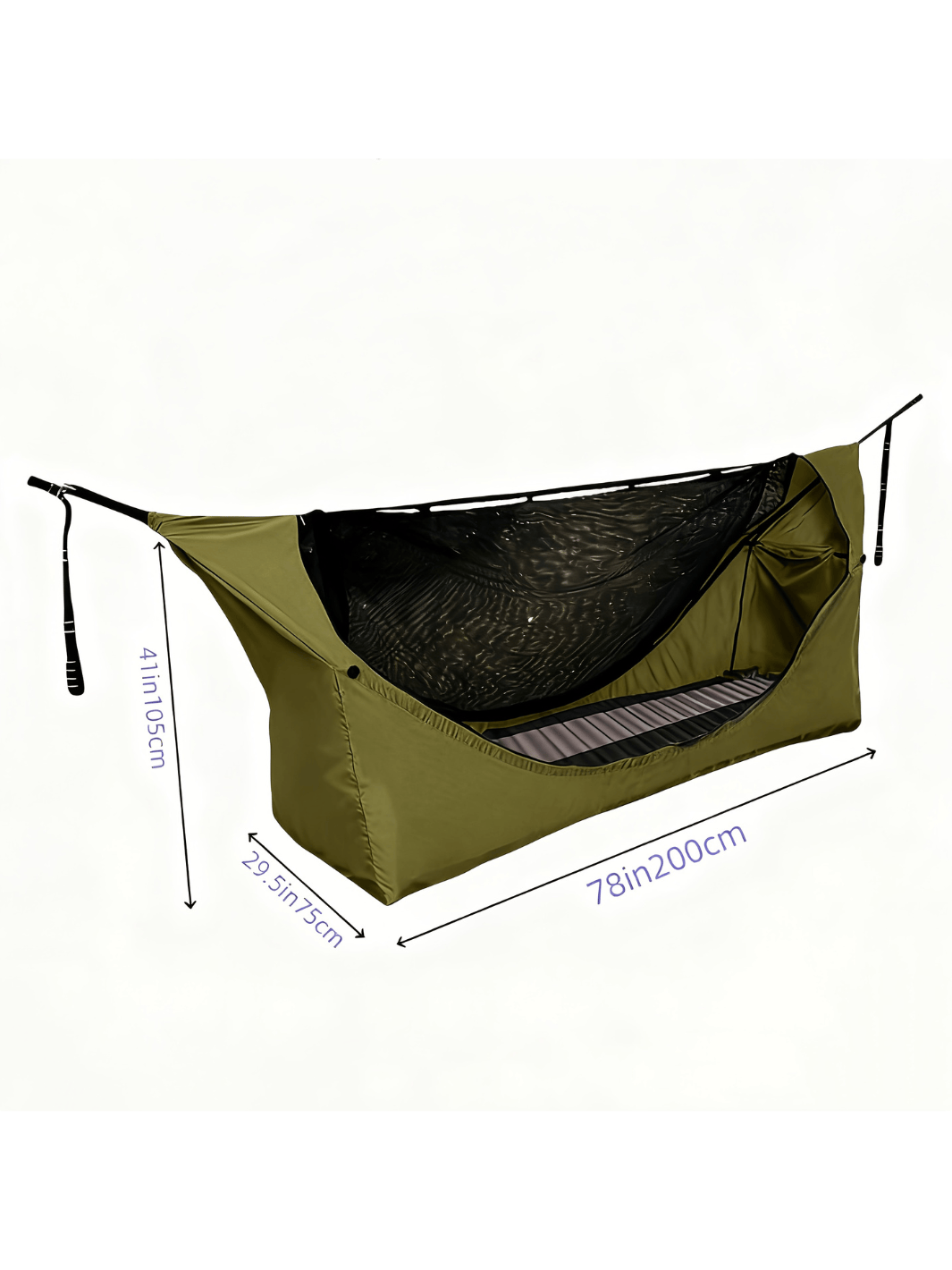 Tente suspendue avec moustiquaire et auvent