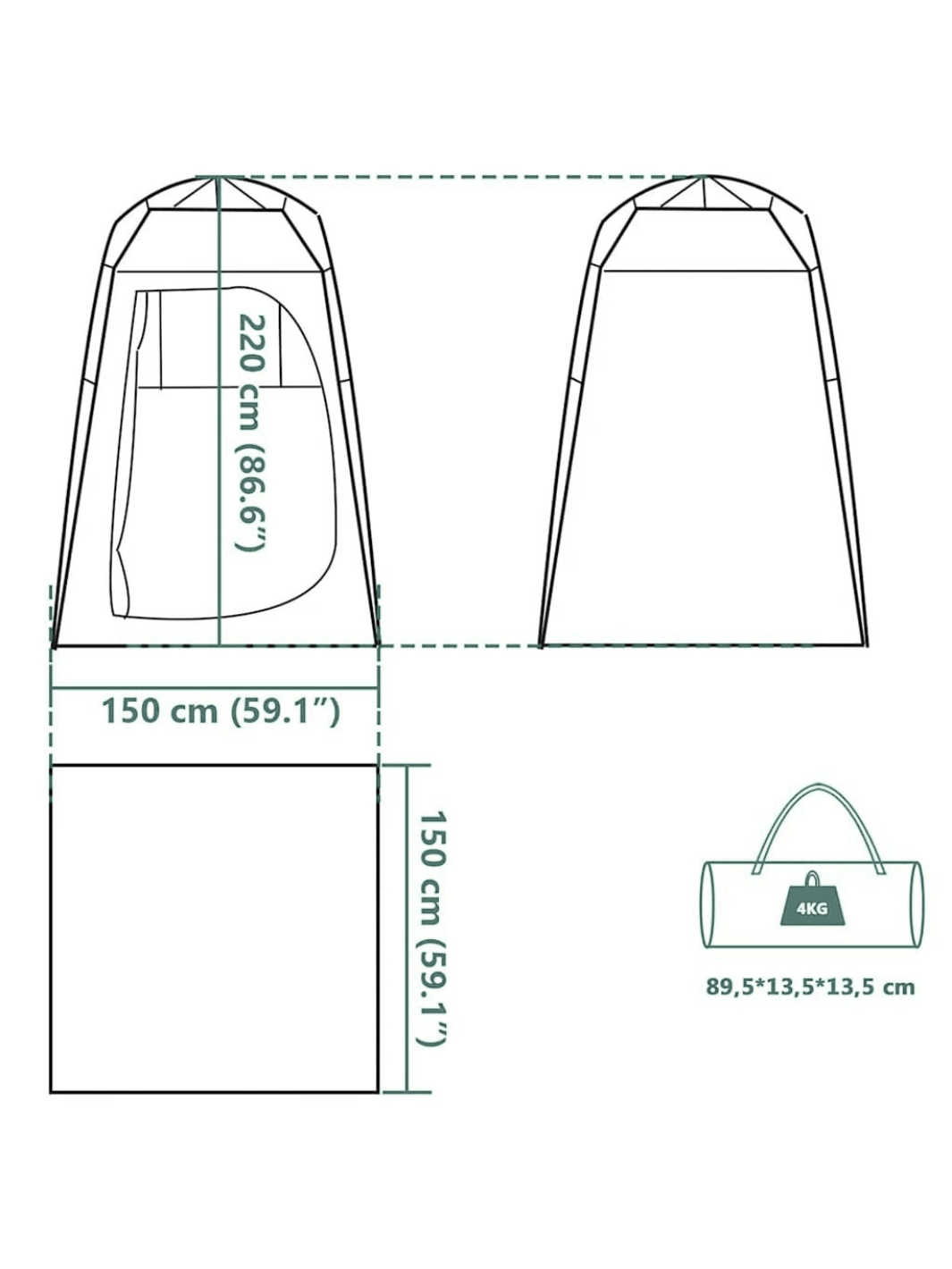 Tente de douche pour plus d'intimité
