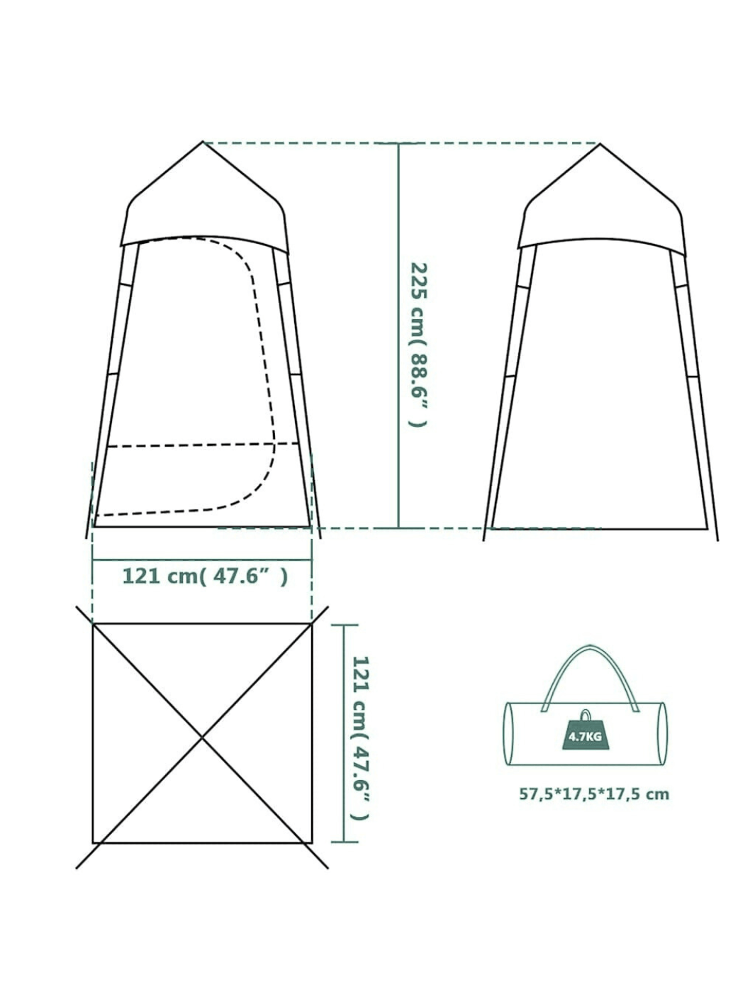Tente de camping pour WC et douche