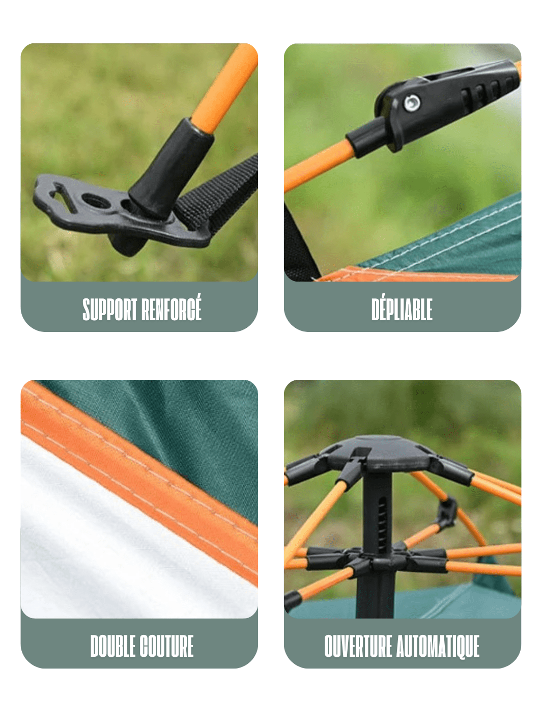 Toile de tente 4 places à système hydraulique