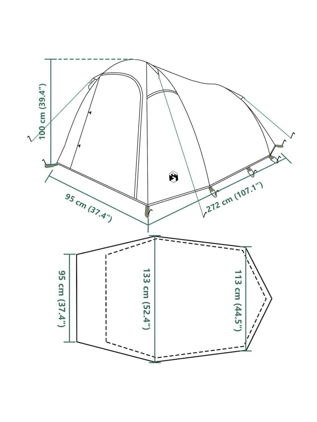 Tente Black and Fresh 3 places en toile