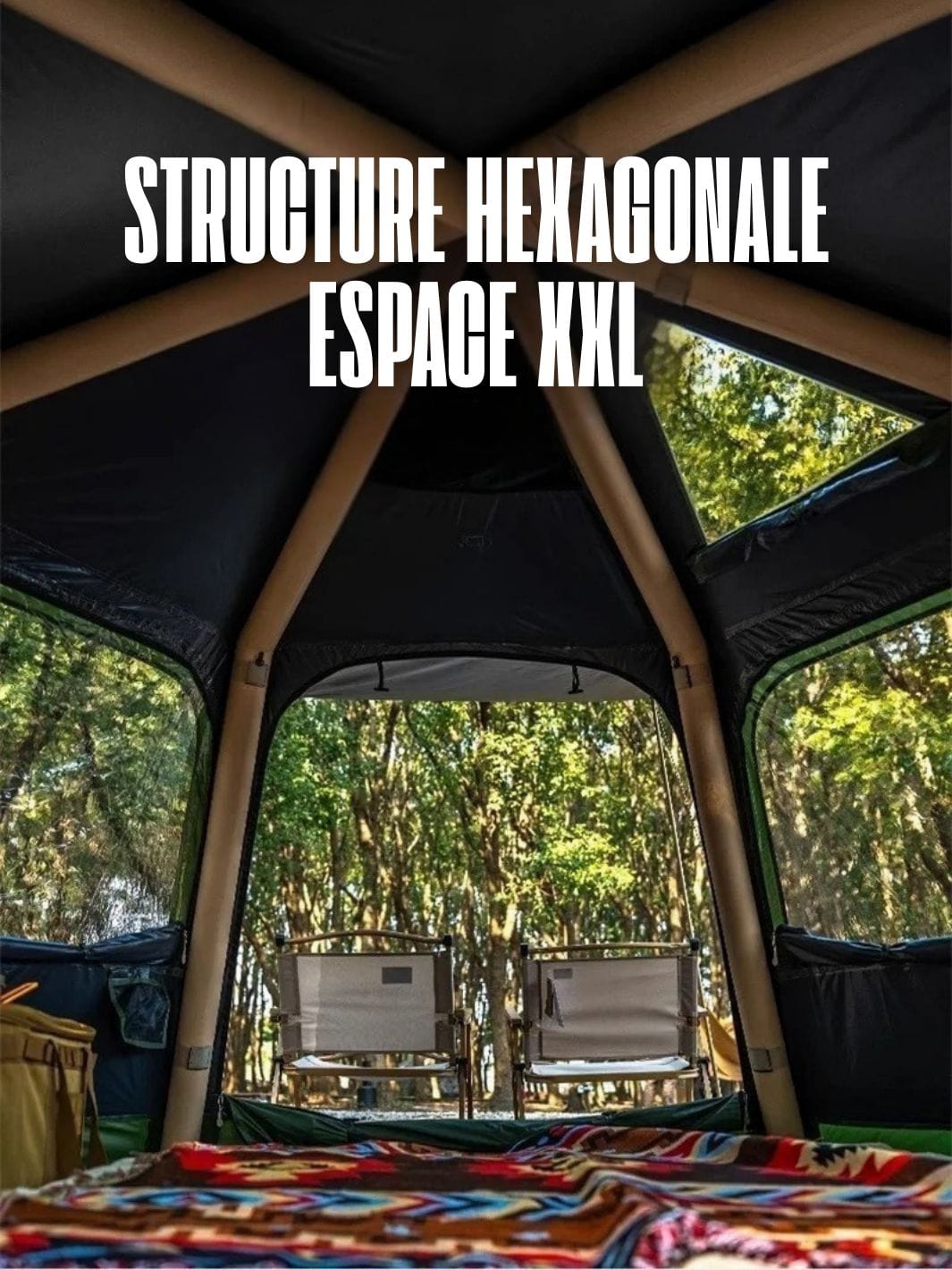 Tente gonflable de camping pour 4 personnes