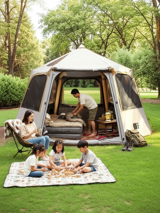 Tente gonflable de camping pour 4 personnes